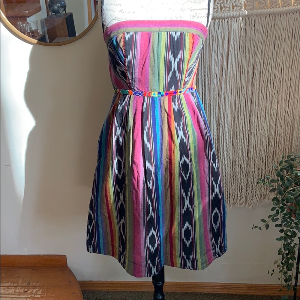 Anthropology Strapless Southwestern Dress